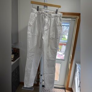 Judy Blue White Drawstring Cargo-Style Chinos
